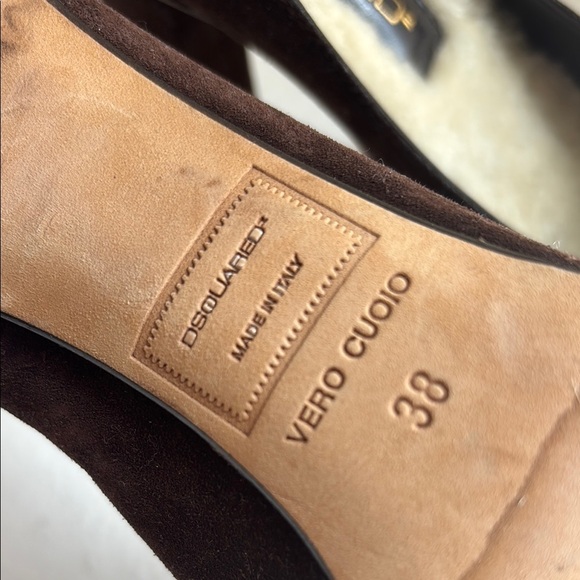 DSQUARED 2 Elegant Brown Suede Heels 8 - Picture 6 of 8